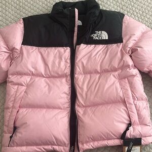 The northface retro jacket in light pink